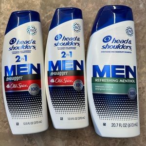 3ct Head & Shoulders. (2) Swagger old spice 12.5oz,(1)Refreshing menthol 20.7 oz